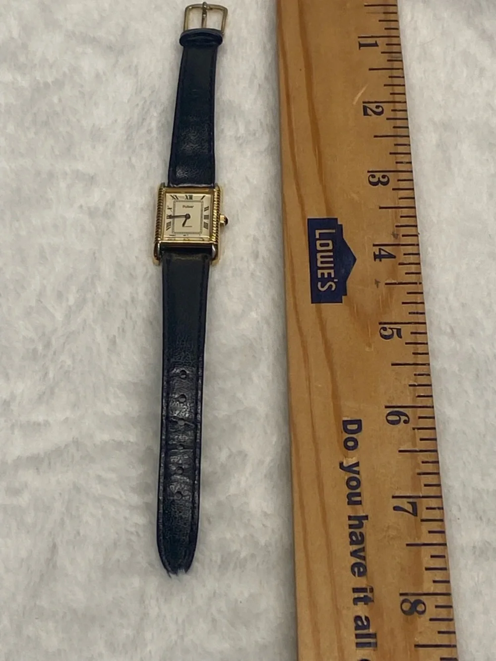 Vintage Rare  90’s Pulsar Tank Roman Numerals Sapphire Crown 20mm Womens Watch